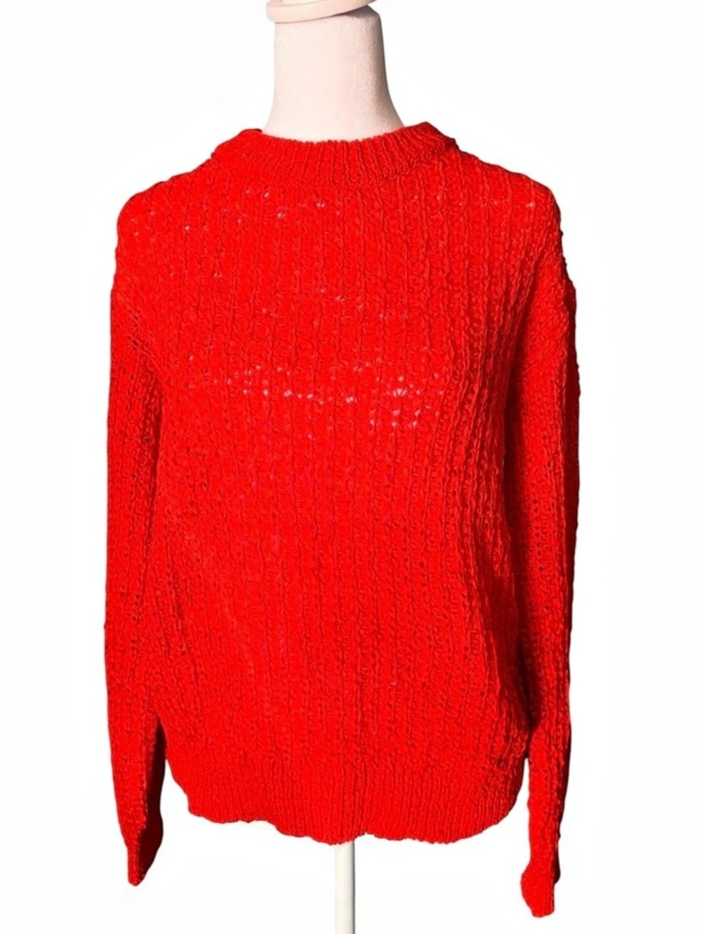 a new day Red Crew Neck Sweater Size Medium NWT